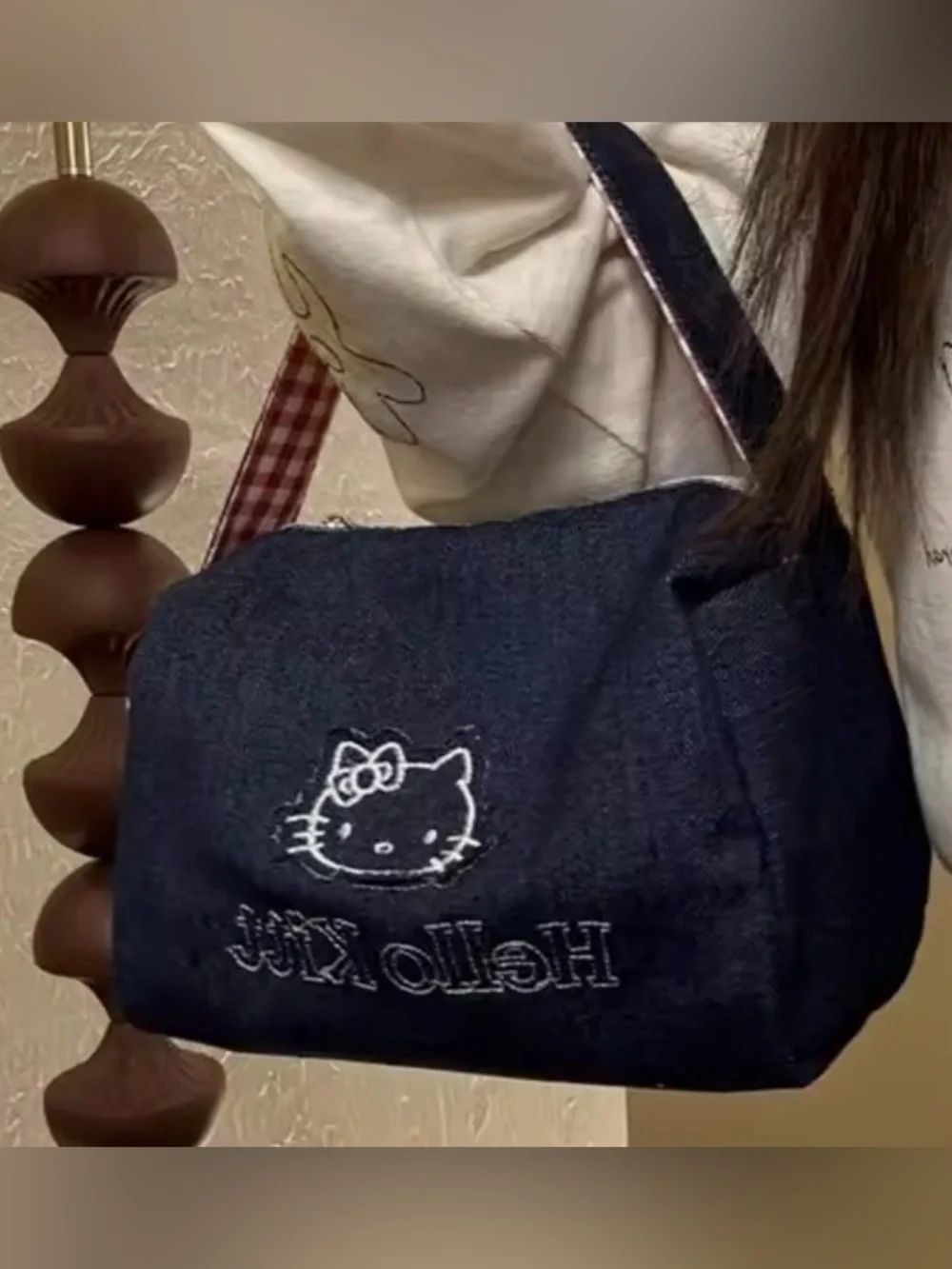 Hello Kitty Denim Cosmetic Bag - Navy Blue